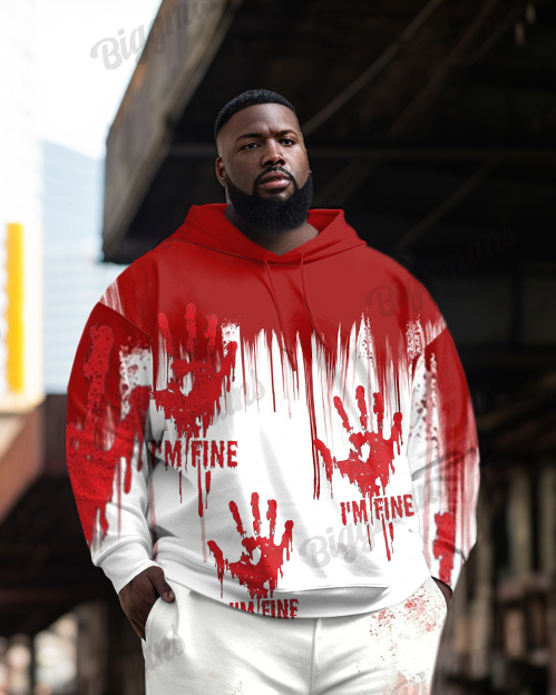 Big & Tall Graphic Graffiti Hoodie Sweatpants Set for big men view 2