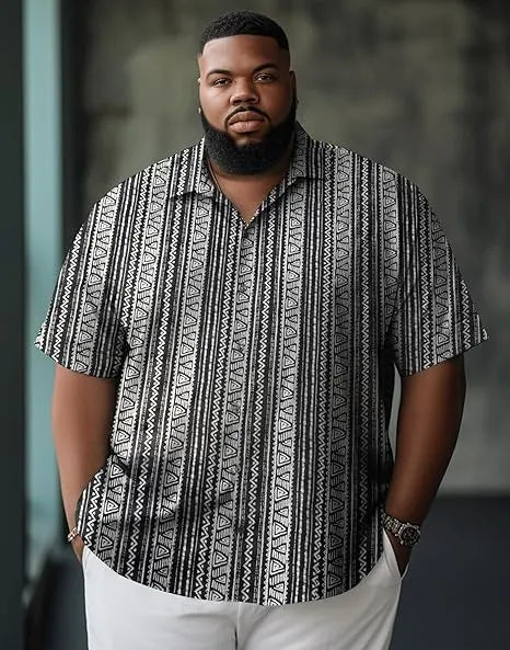 Big & Tall Hawaiian Vintage Short Sleeve Shirt for big men view 2