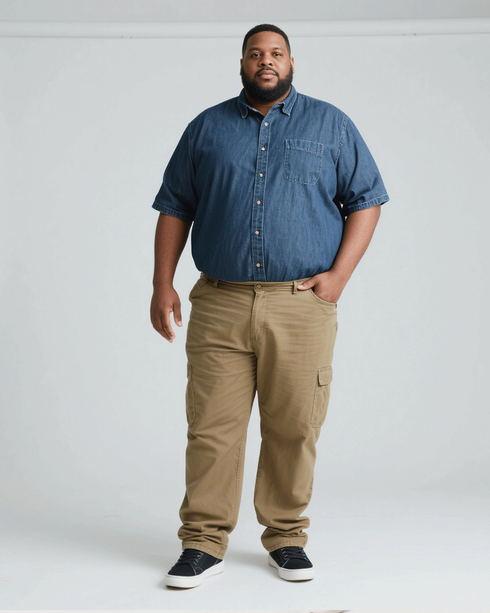 Big & Tall Denim Two-piece Set for big men view 4