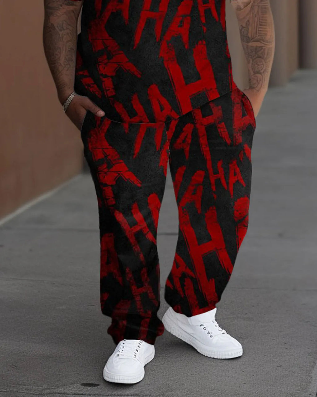 Big & Tall Graphic T-Shirt Pants Set for big men view 3