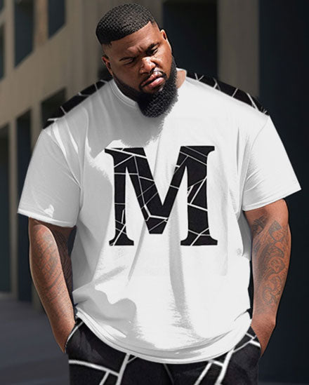 Big & Tall Graphic Streetwear Two-piece Set for big men view 2