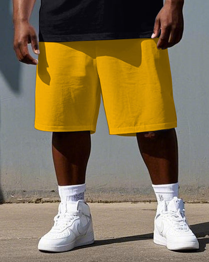 Big & Tall Graphic Skull T-Shirt Shorts Set for big men view 3
