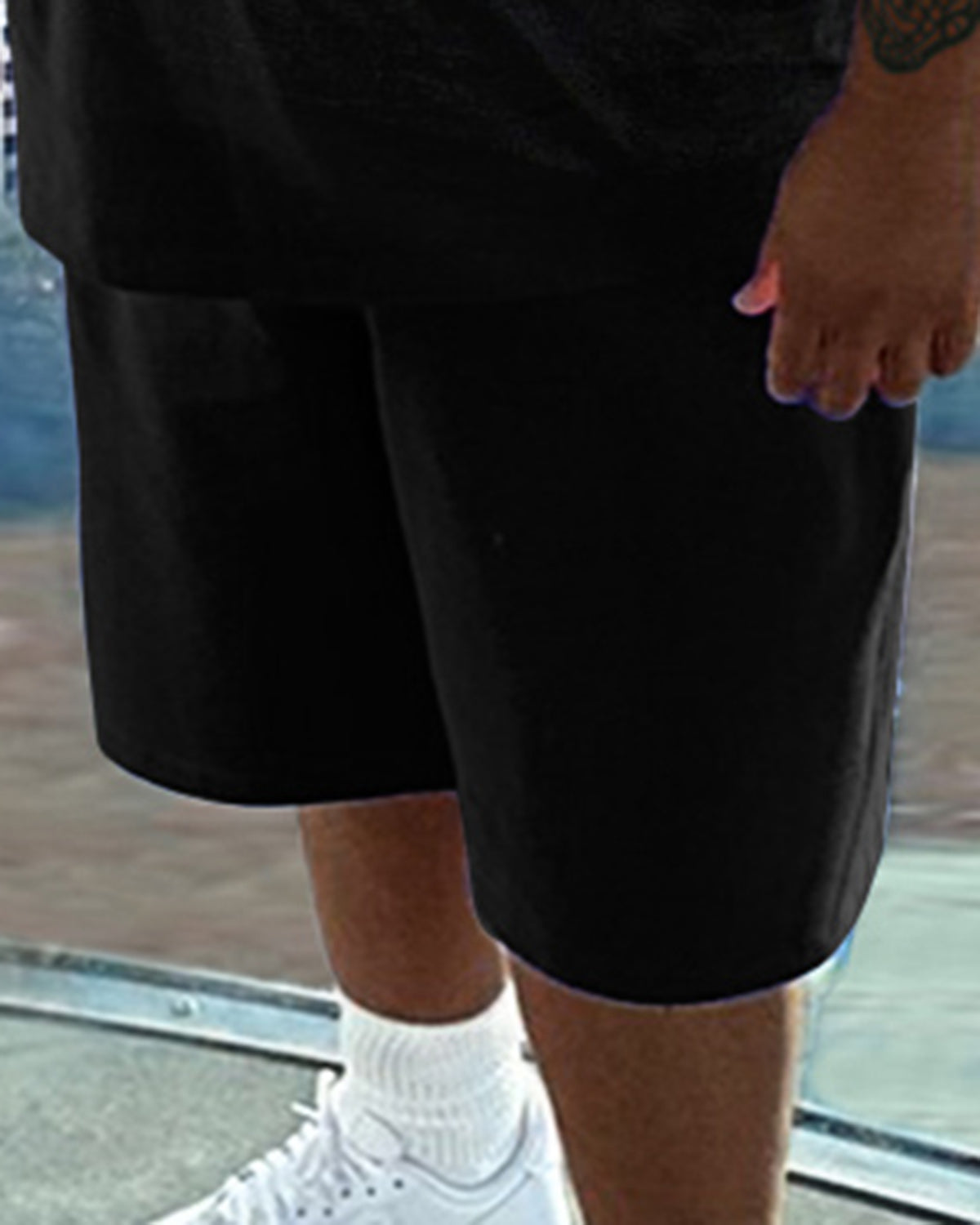 Big & Tall Graphic Streetwear T-Shirt Shorts Set for big men view 3