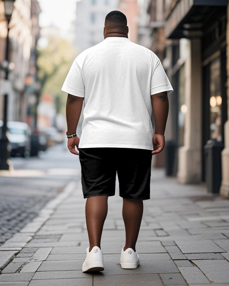 Big & Tall Streetwear T-Shirt Shorts Set for big men view 4