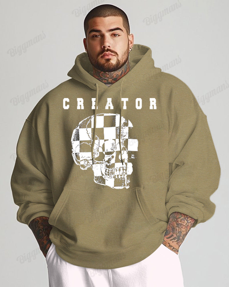 Big & Tall Graphic Skull Hoodie for big men view 3