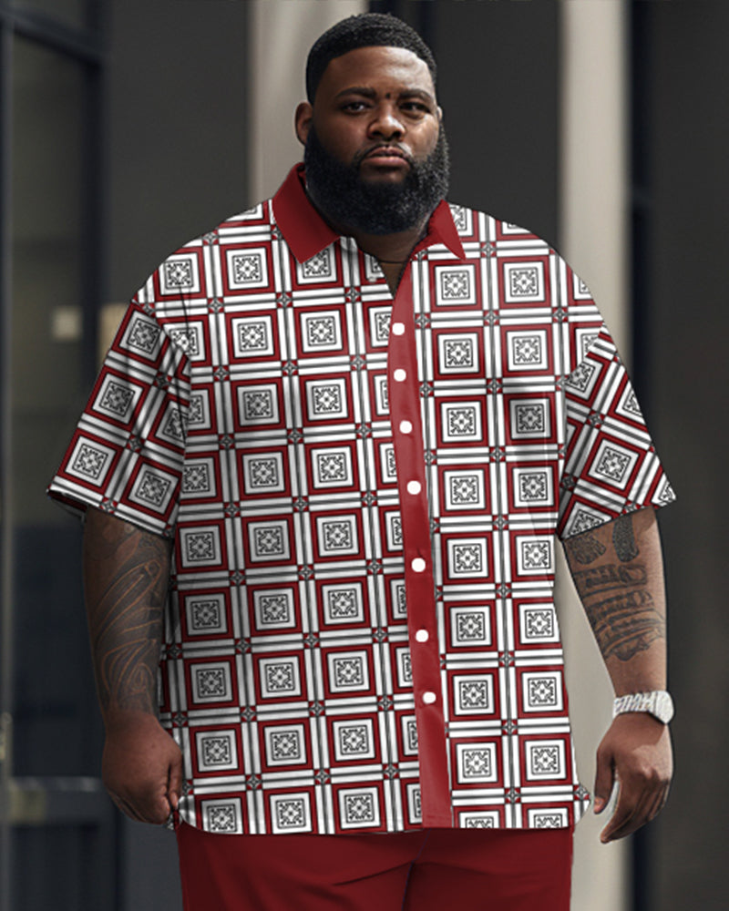 Big & Tall Business Casual T-Shirt Pants Set for big men view 2