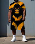 Big & Tall Colorblock T-Shirt Shorts Set for big men view 1