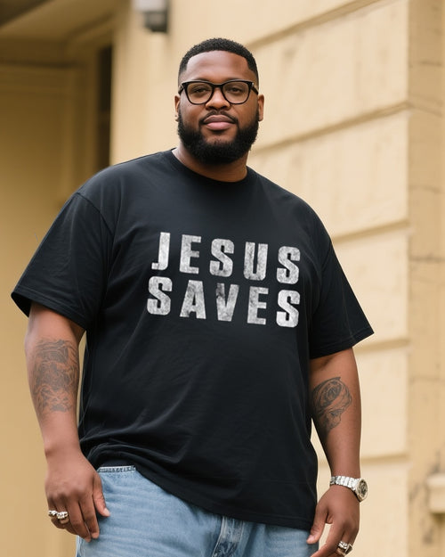 Big & Tall Denim T-Shirt Pants Set for big men view 2