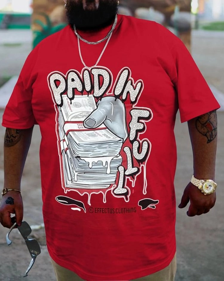 Big & Tall Red Graphic Streetwear T-Shirt for big men view 1