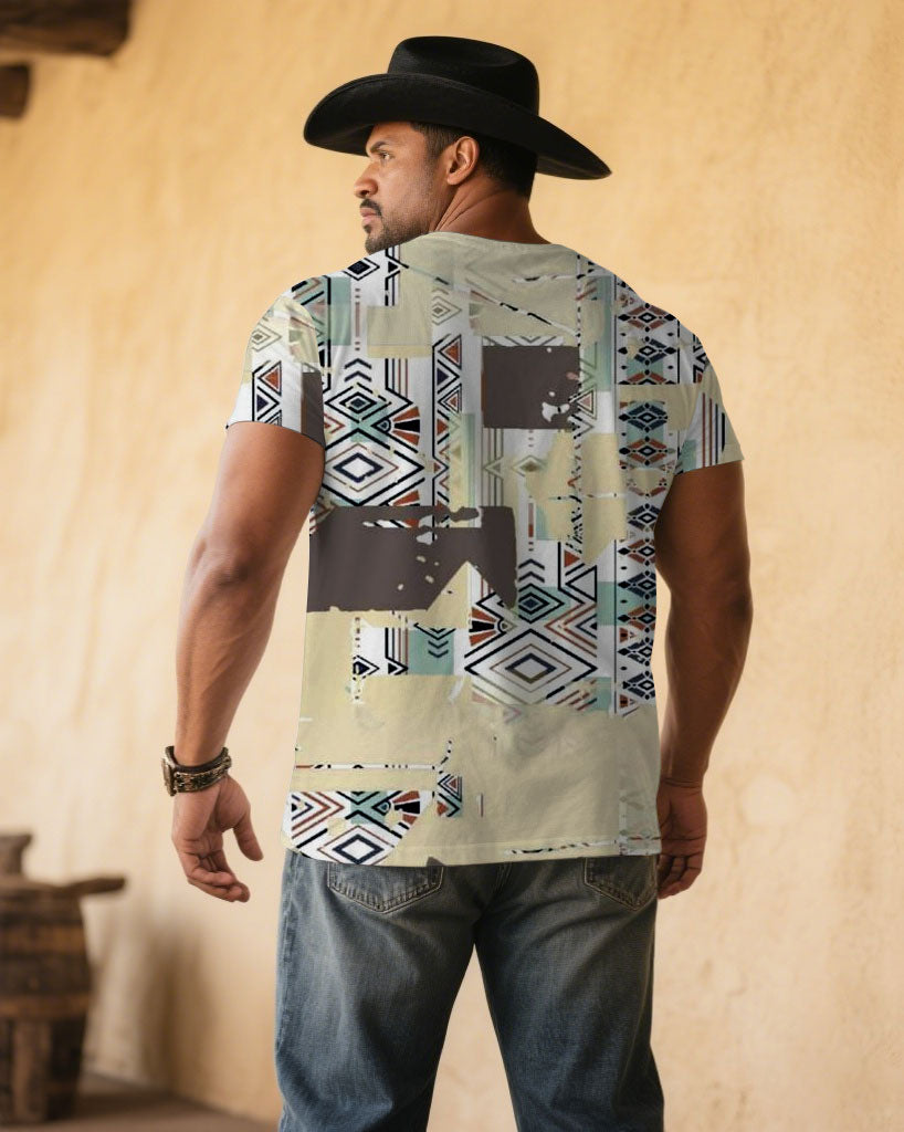 Big & Tall Khaki Western Denim T-Shirt for big men view 2