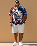Big & Tall Graphic T-Shirt Shorts Set for big men view 2