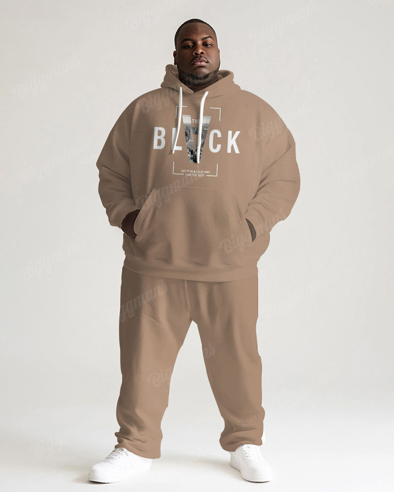 Big & Tall Graphic Hoodie Sweatpants Set for big men view 1