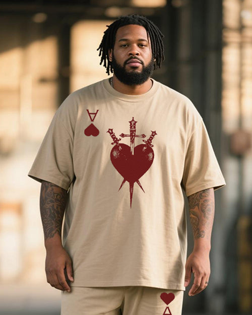 Big & Tall Graffiti T-Shirt Pants Set for big men view 2