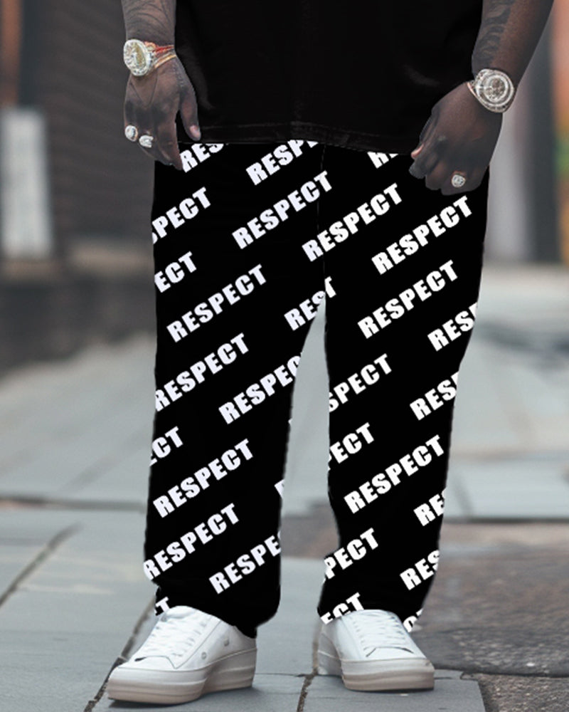 Big & Tall Graphic T-Shirt Pants Set for big men view 3