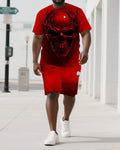 Big & Tall Skull T-Shirt Shorts Set for big men view 1