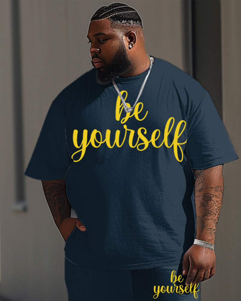 Big & Tall Graphic T-Shirt Pants Set for big men view 2