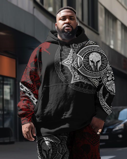 Big & Tall Graphic Hoodie Sweatpants Set for big men view 2