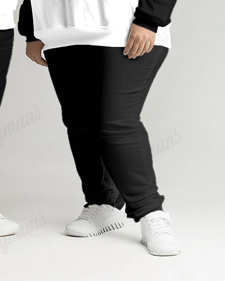 Big & Tall Colorblock Graphic Hoodie Sweatpants Set for big men view 5