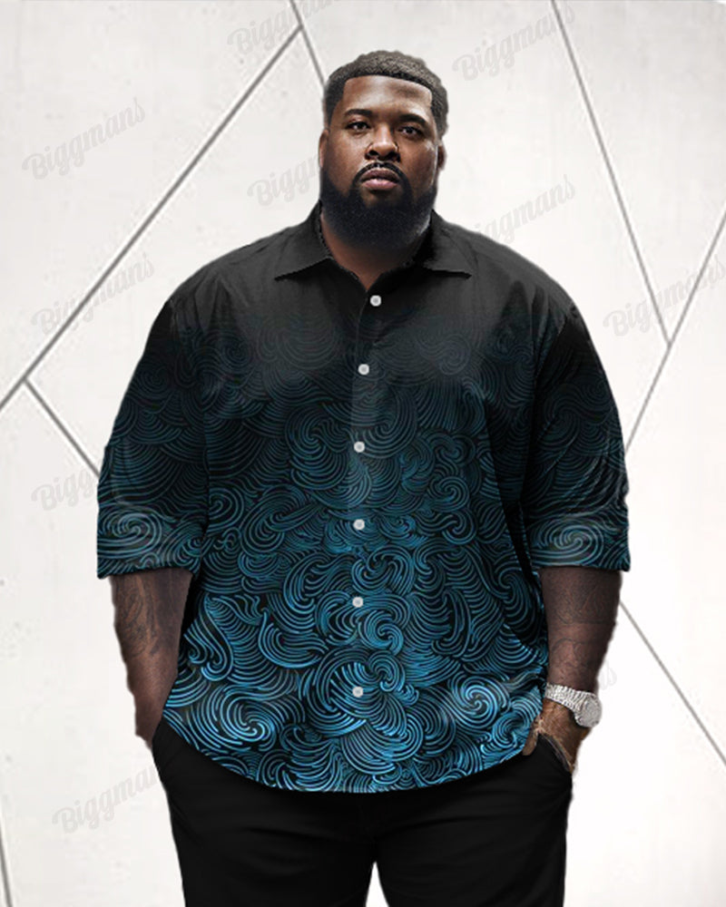 Big & Tall Gradient Graphic Two-piece Set for big men view 2