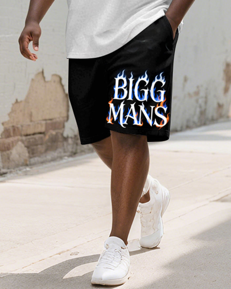 Big & Tall Gradient Graphic T-Shirt Shorts Set for big men view 3