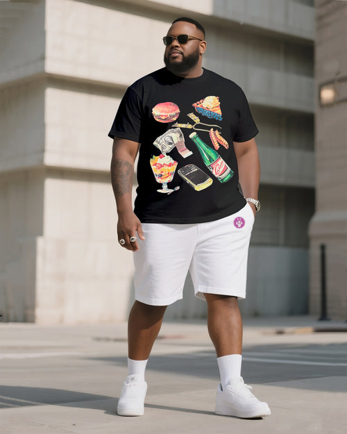 Big & Tall Streetwear T-Shirt Shorts Set for big men view 1