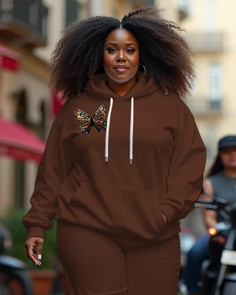 Big & Tall Graphic Hoodie Sweatpants Set for big men view 3