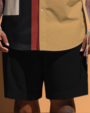 Big & Tall Geometric Patchwork Jeans for big men view 3