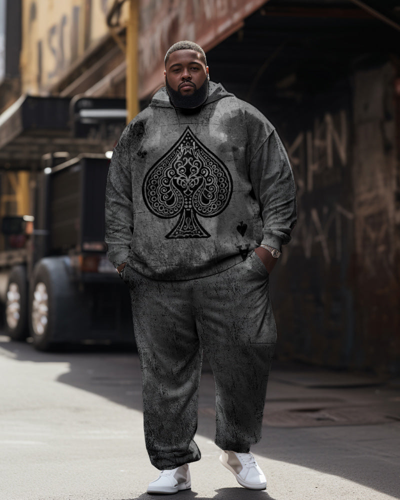 Big & Tall Streetwear Hoodie Sweatpants Set for big men view 1