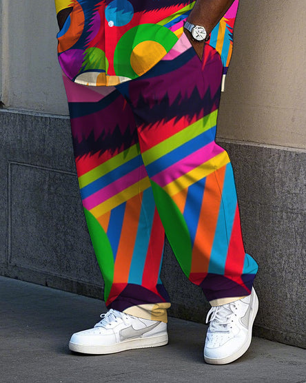 Big & Tall Graffiti T-Shirt Pants Set for big men view 3