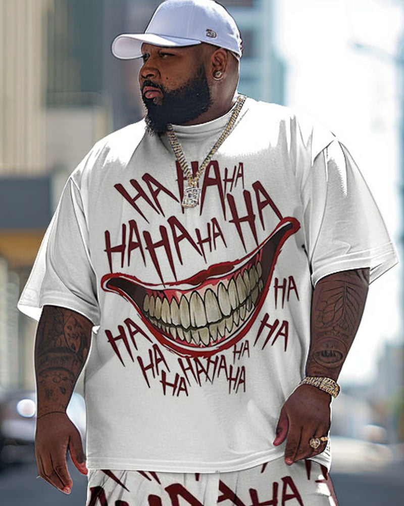 Big & Tall Graphic Streetwear T-Shirt Pants Set for big men view 2
