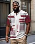 Big & Tall Red Geometric Graphic T-Shirt for big men view 1