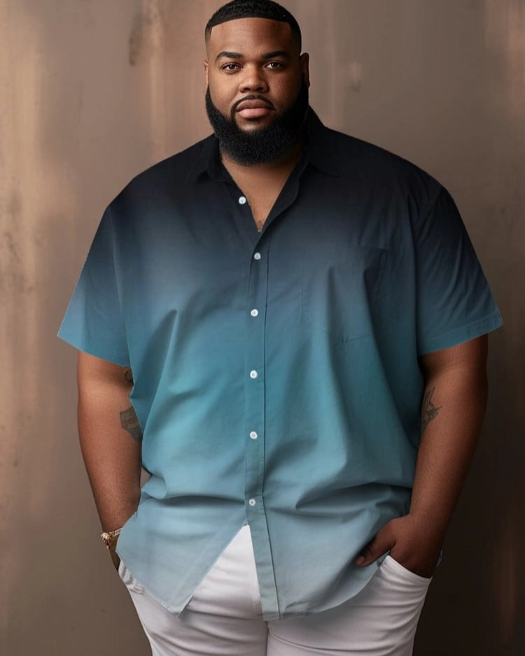 Big & Tall Gradient Short Sleeve Shirt for big men view 1
