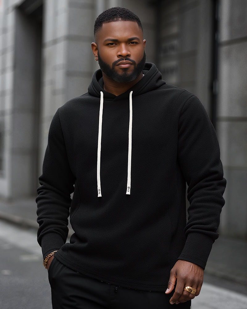 Big & Tall Solid Color Athletic Hoodie for big men view 4