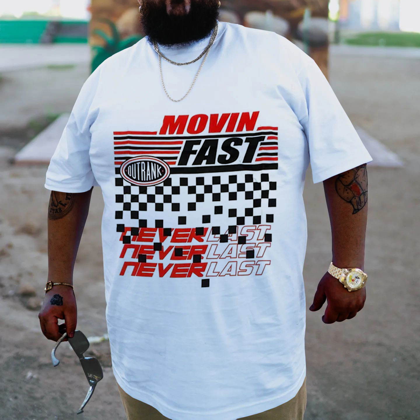 Big & Tall White Graphic T-Shirt for big men view 1