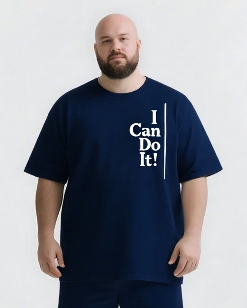 Big & Tall Graphic Streetwear Two-piece Set for big men view 11