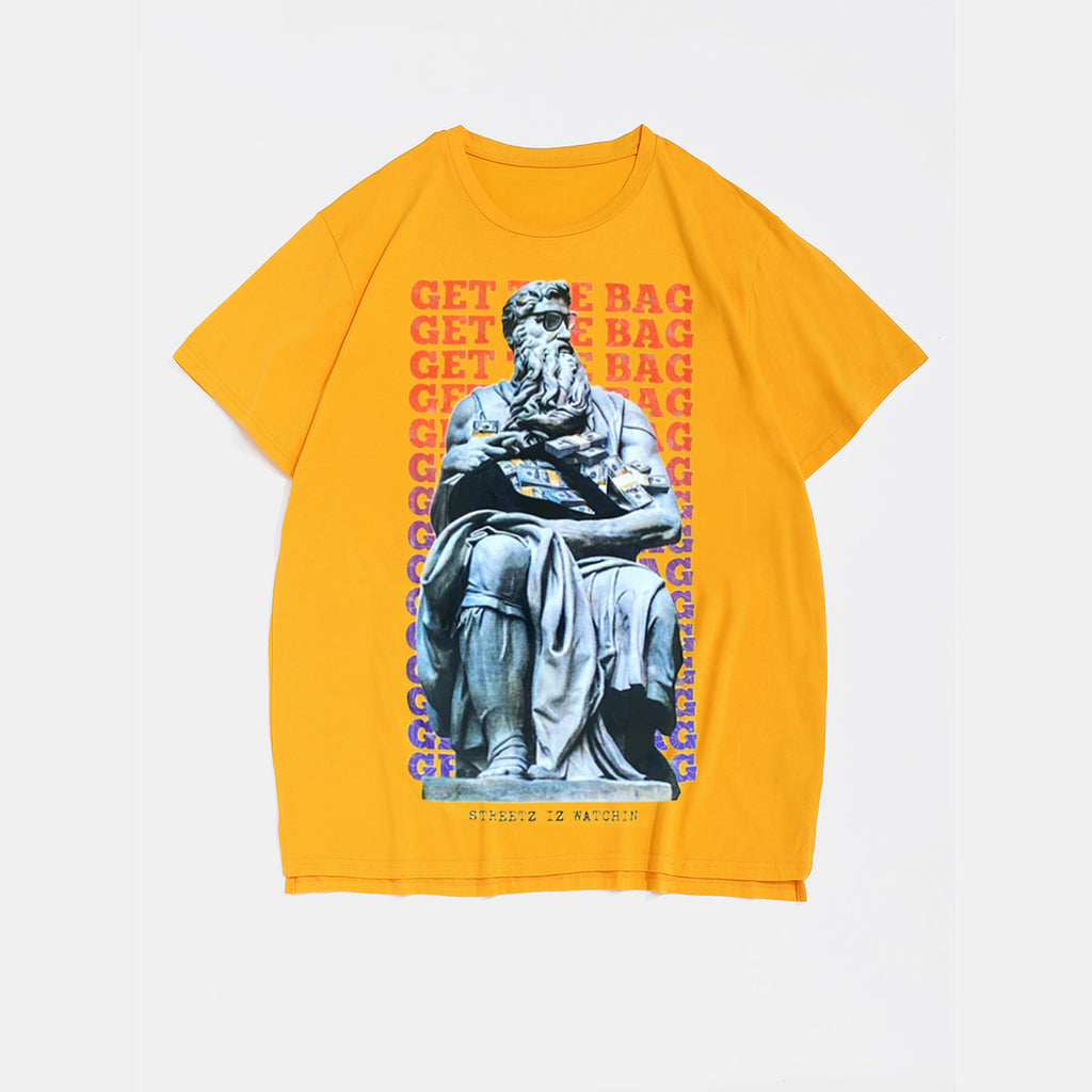 Big & Tall Yellow Graphic Streetwear T-Shirt for big men view 2