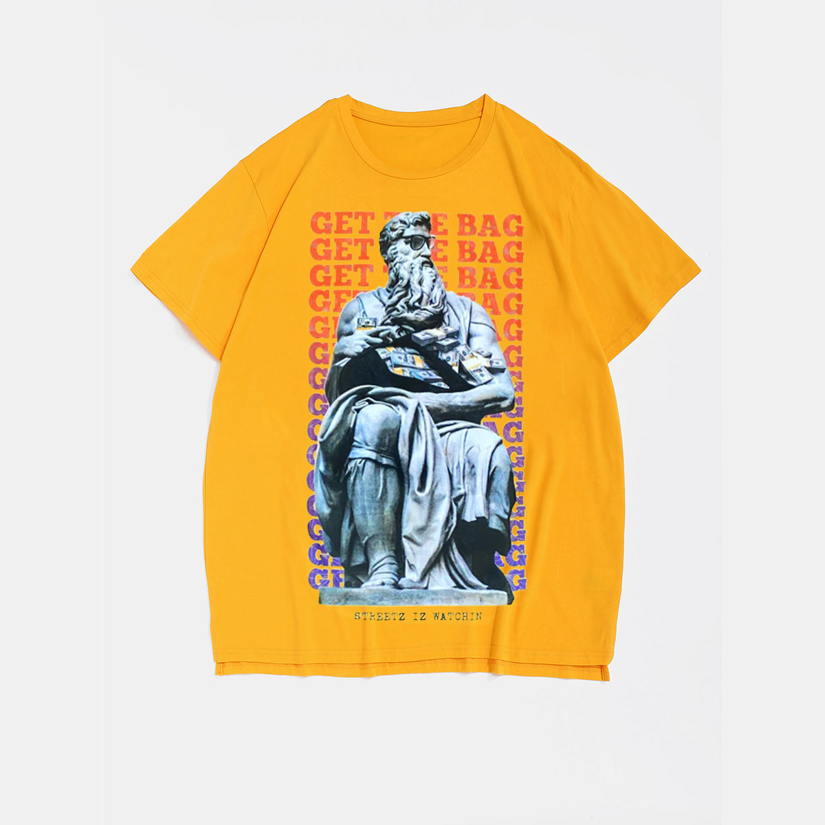 Big & Tall Yellow Graphic Streetwear T-Shirt for big men view 2