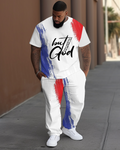 Big & Tall Graphic Graffiti T-Shirt Pants Set for big men view 1