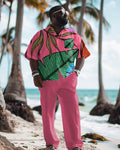 Big & Tall Hawaiian Graphic T-Shirt Pants Set for big men view 1