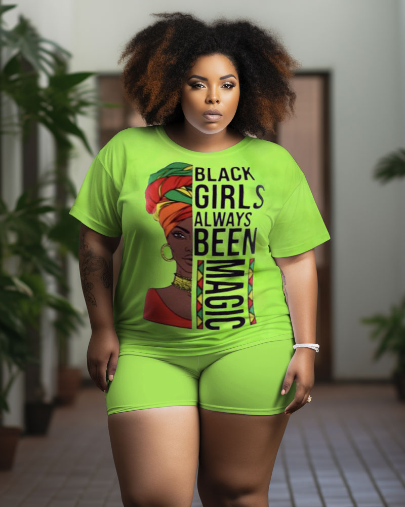 Big & Tall Black Graffiti Two-piece Set for big men view 1