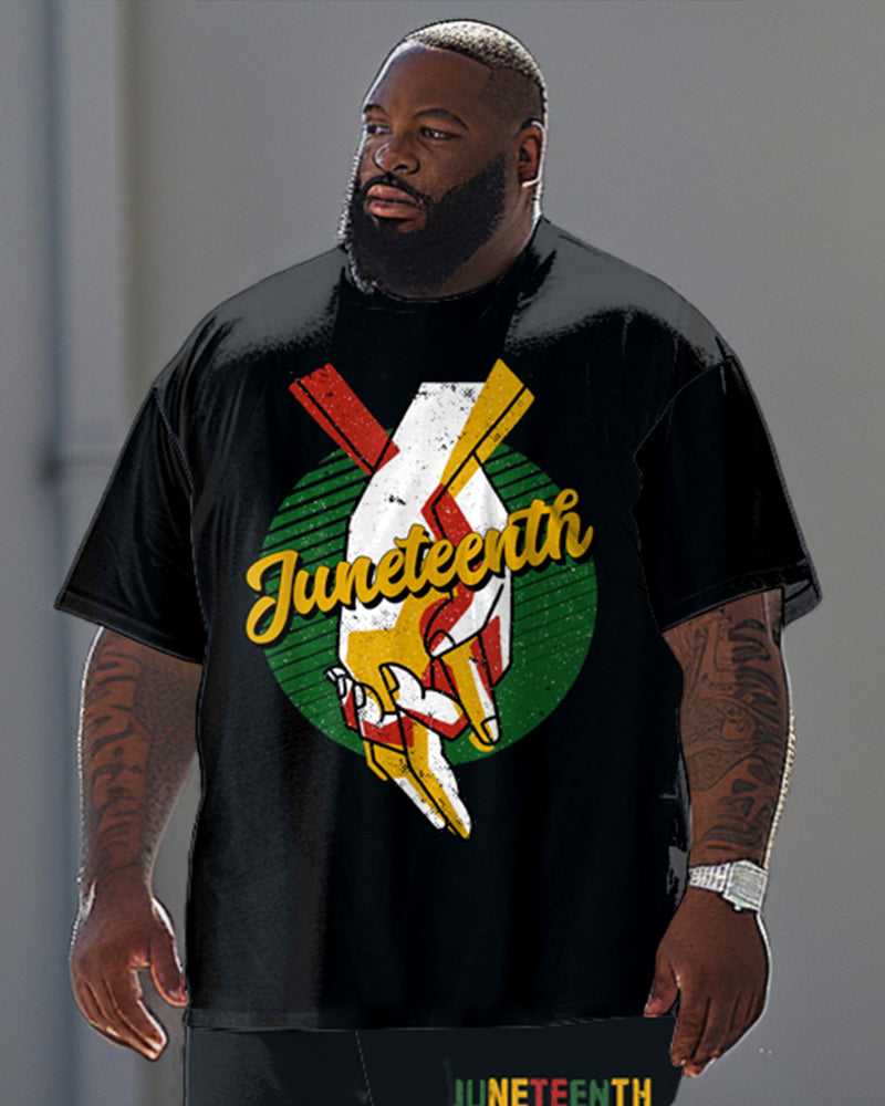 Big & Tall Graphic T-Shirt Pants Set for big men view 2