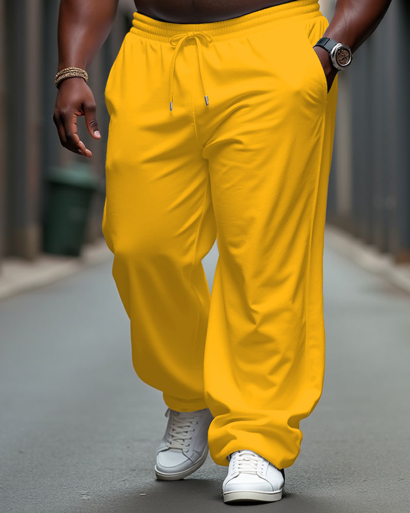 Big & Tall Cotton Solid Color Jogging Pants for men view 9