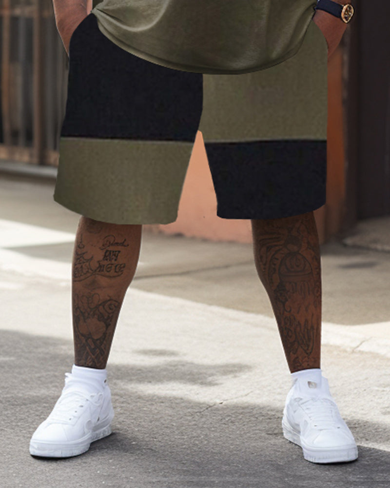 Big & Tall Graphic T-Shirt Shorts Set for big men view 3