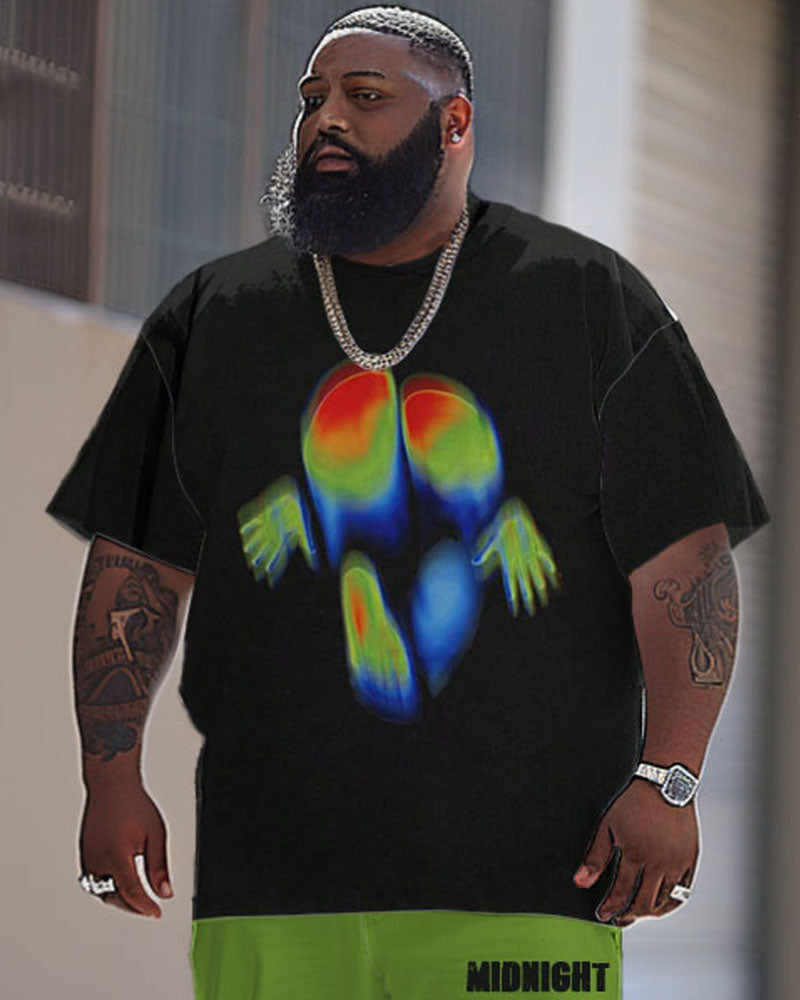 Big & Tall Streetwear T-Shirt Pants Set for big men view 2