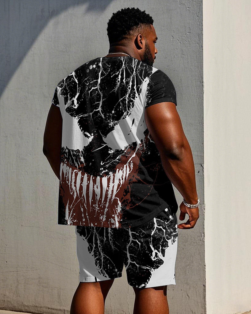 Big & Tall Streetwear T-Shirt Shorts Set for big men view 4