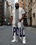 Big & Tall Colorblock Graphic T-Shirt Pants Set for big men view 1