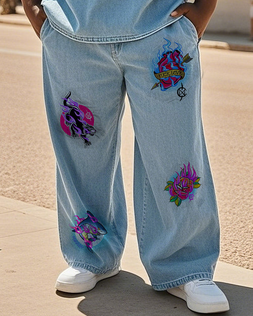 Big & Tall Denim Streetwear Jeans for big men