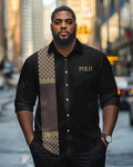 Big & Tall Plaid Graphic Long Sleeve Shirt for big men view 1