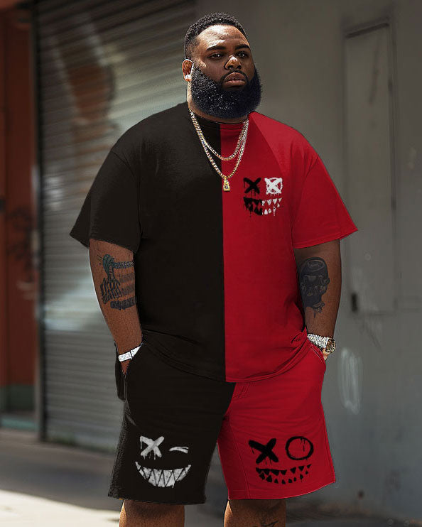 Big & Tall Streetwear T-Shirt Shorts Set for big men view 1