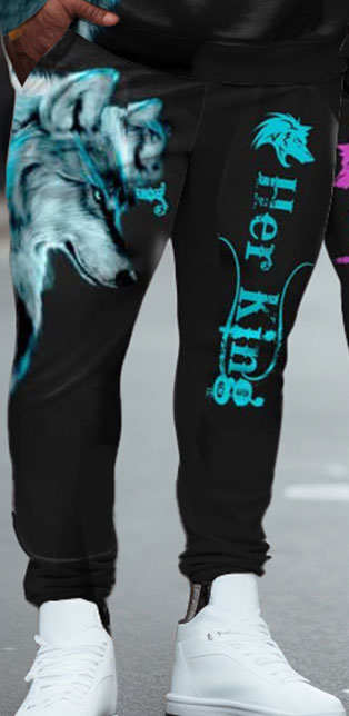Big & Tall Graphic Streetwear Hoodie Sweatpants Set for big men view 7